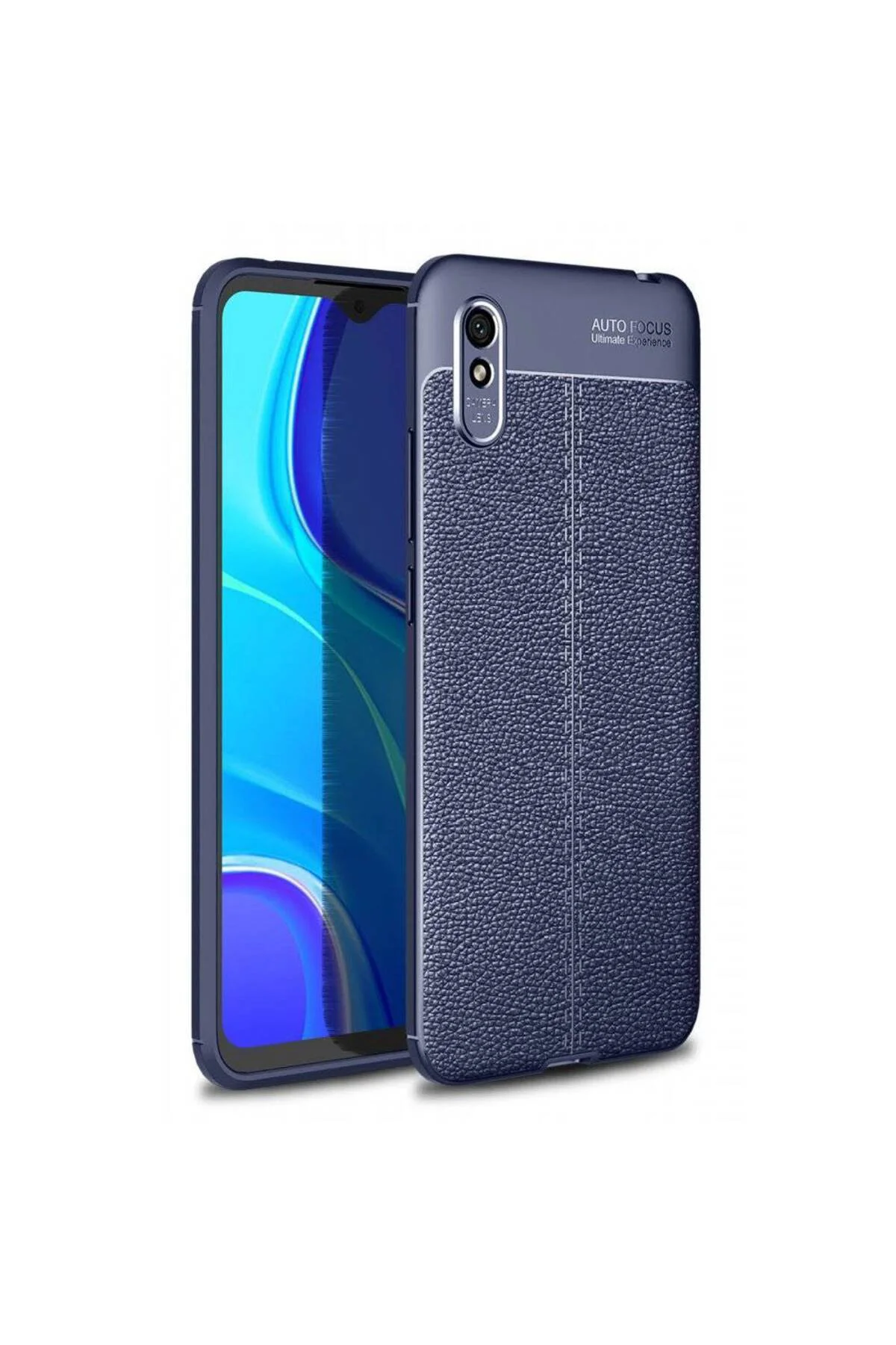 Xiaomi Redmi 9A Deri Görünümlü Silikon Kırmızı