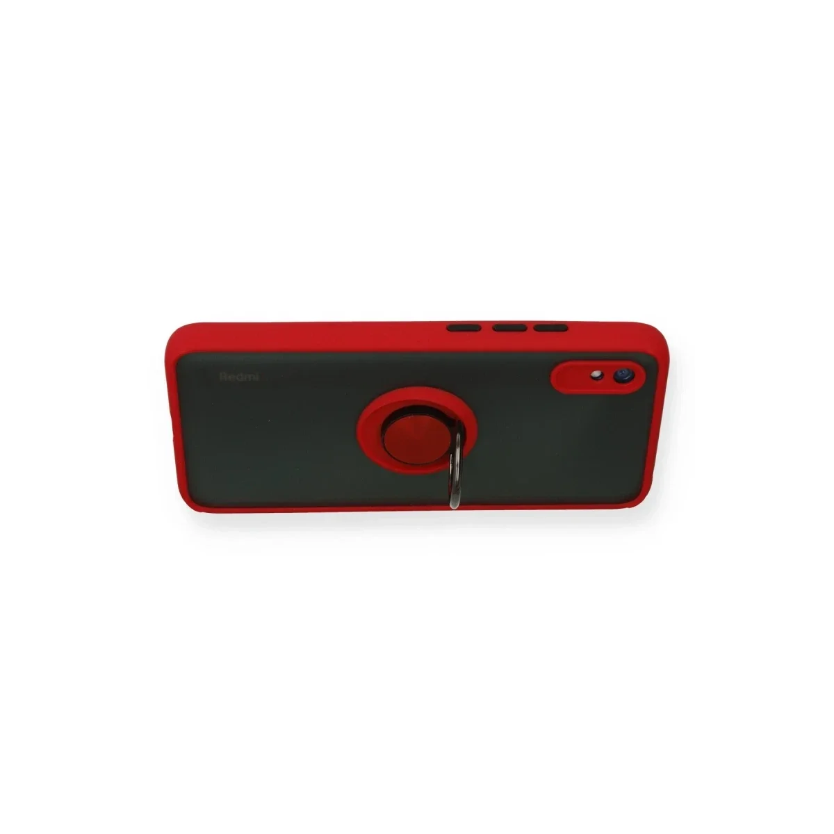 Xiaomi Redmi 9A Kılıf Montreal Yüzüklü Silikon Kapak - Kırmızı - Görsel 3