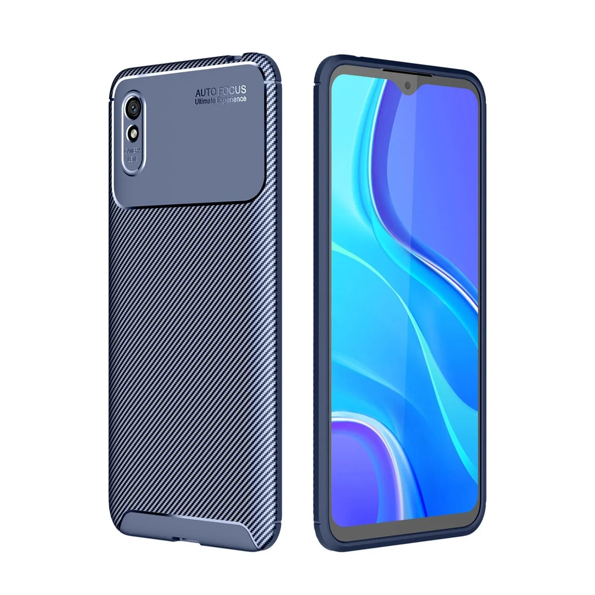Xiaomi Redmi 9a Kılıf Auto Focus Karbon Kapak - Lacivert Xiaomi Redmi 9a Kılıf Auto Focus Karbon Kapak - Lacivert