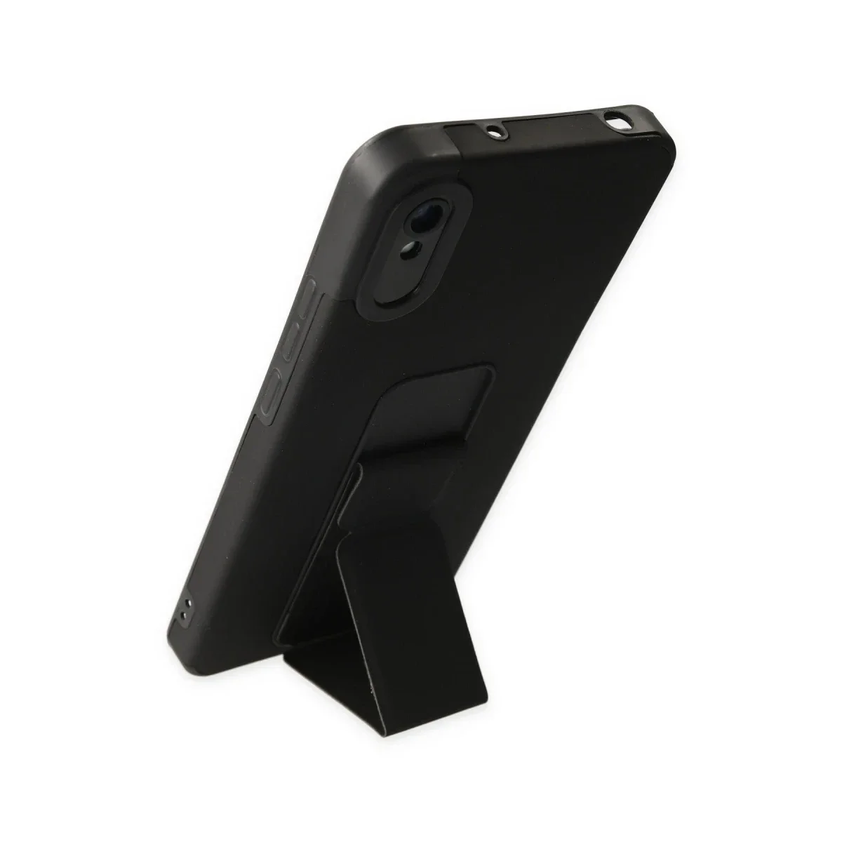 Xiaomi Redmi 9A Kılıf Mega Standlı Silikon - Siyah Xiaomi Redmi 9A Kılıf Mega Standlı Silikon - Siyah
