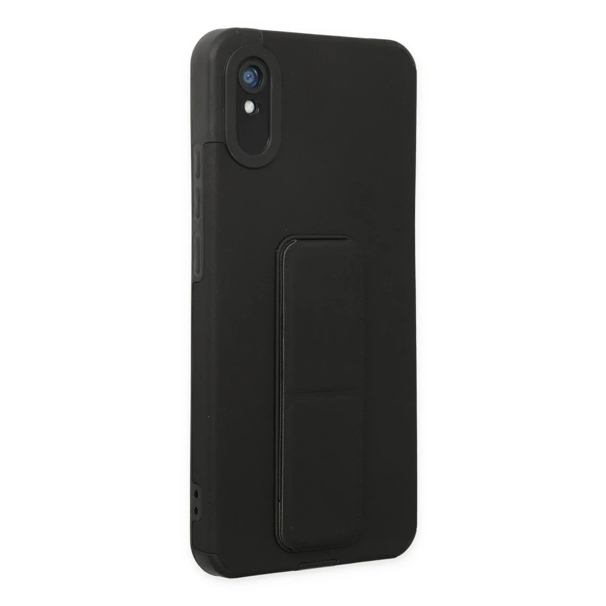 Xiaomi Redmi 9A Kılıf Mega Standlı Silikon - Siyah Xiaomi Redmi 9A Kılıf Mega Standlı Silikon - Siyah