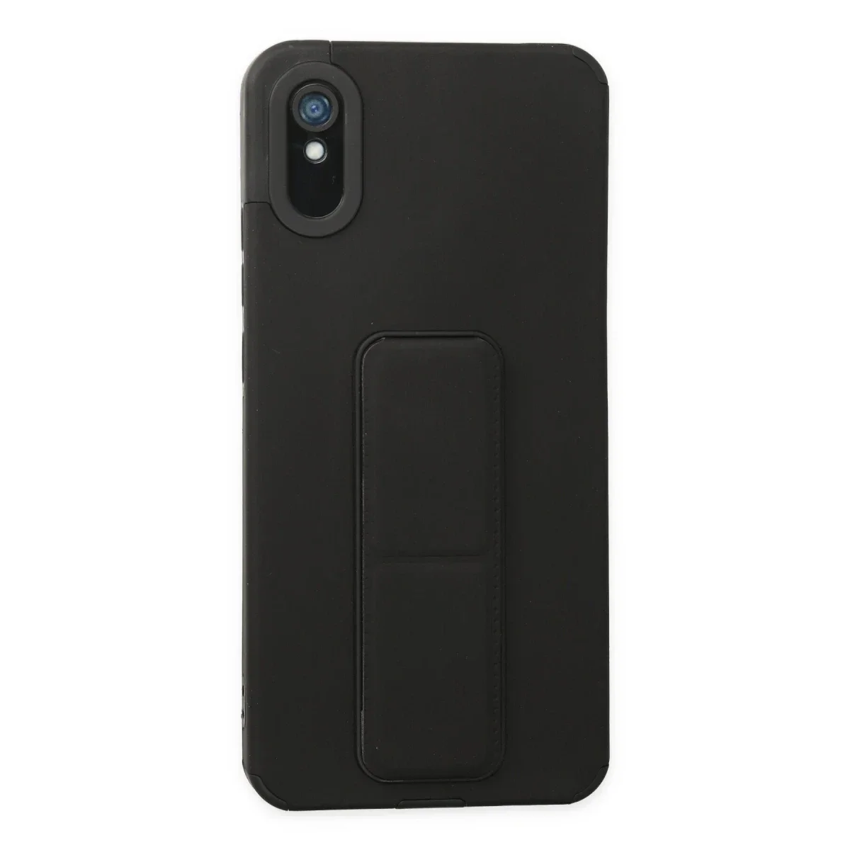 Xiaomi Redmi 9A Kılıf Mega Standlı Silikon - Siyah Xiaomi Redmi 9A Kılıf Mega Standlı Silikon - Siyah