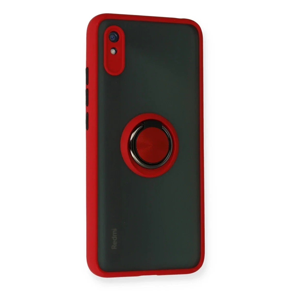 Xiaomi Redmi 9A Kılıf Montreal Yüzüklü Silikon Kapak - Kırmızı - Görsel 2