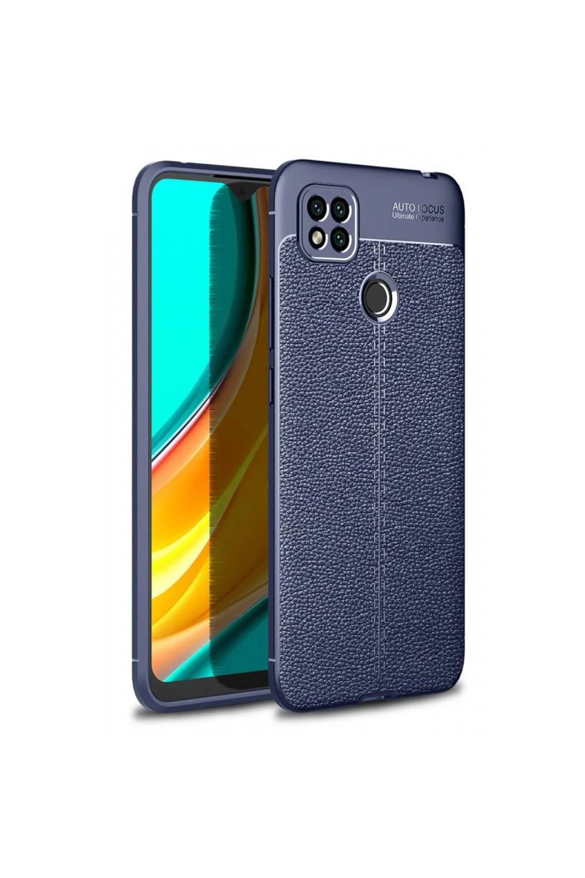 Xiaomi Redmi 9C Deri Görünümlü Silikon Lacivert