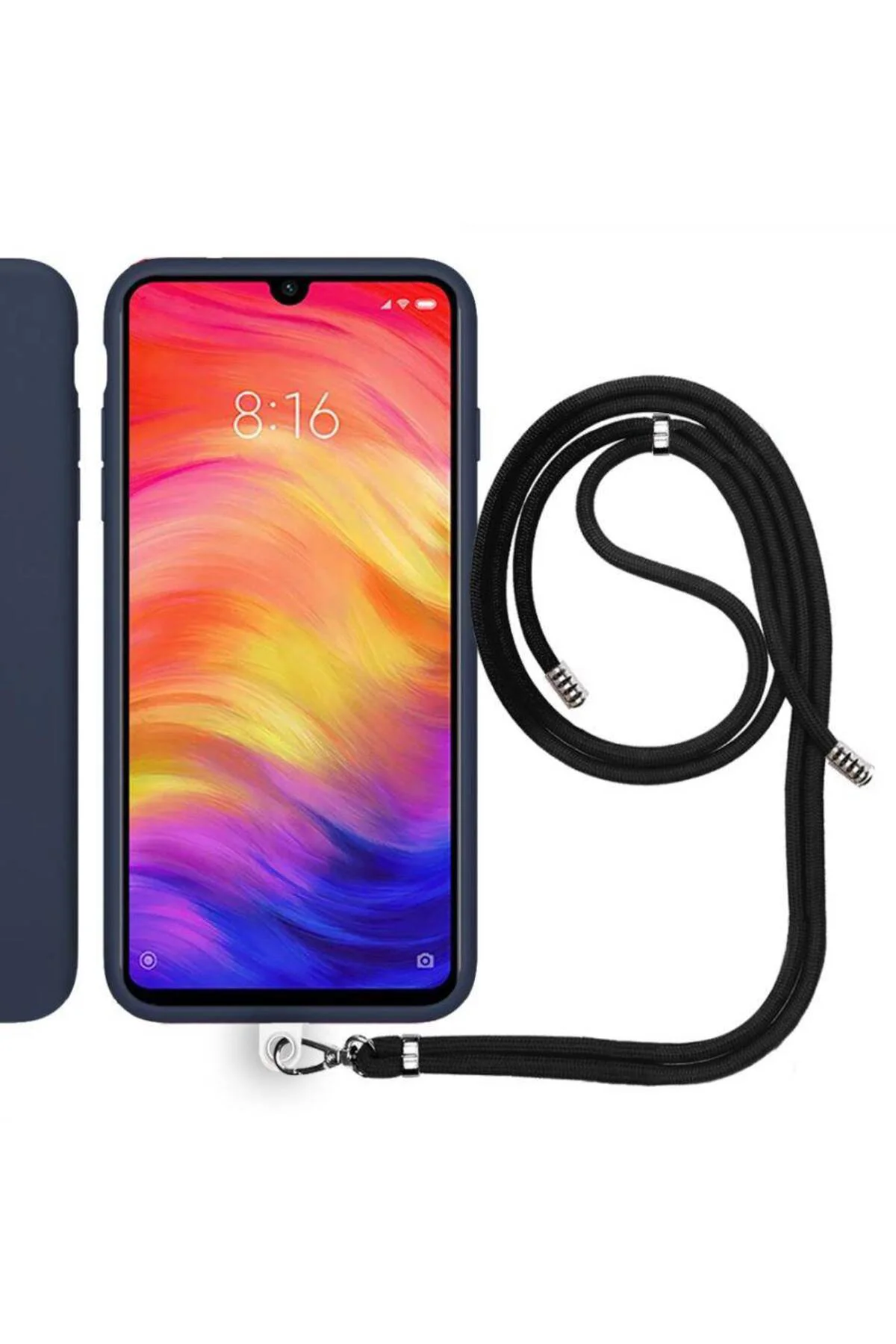 Xiaomi Redmi 9C İp Askılı Silikon Kılıf Siyah