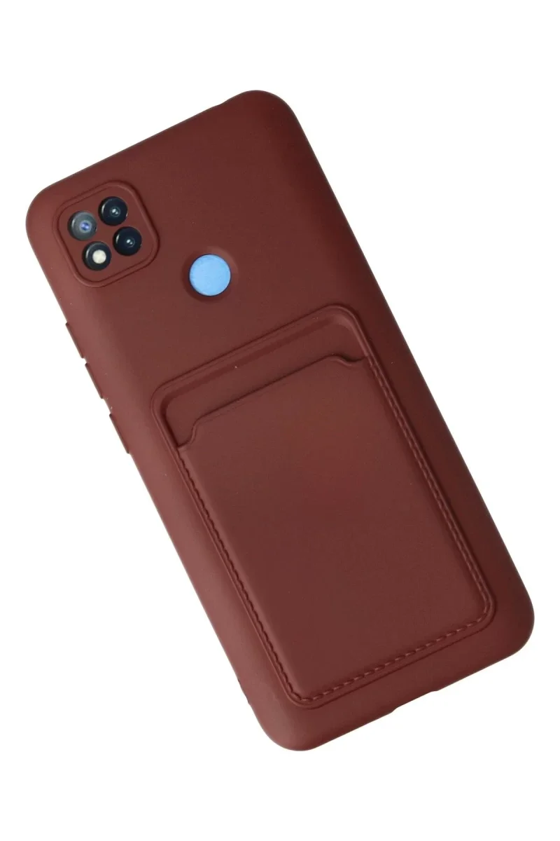 Xiaomi Redmi 9C Kılıf Kelvin Kartvizitli Silikon - Bordo Xiaomi Redmi 9C Kılıf Kelvin Kartvizitli Silikon - Bordo