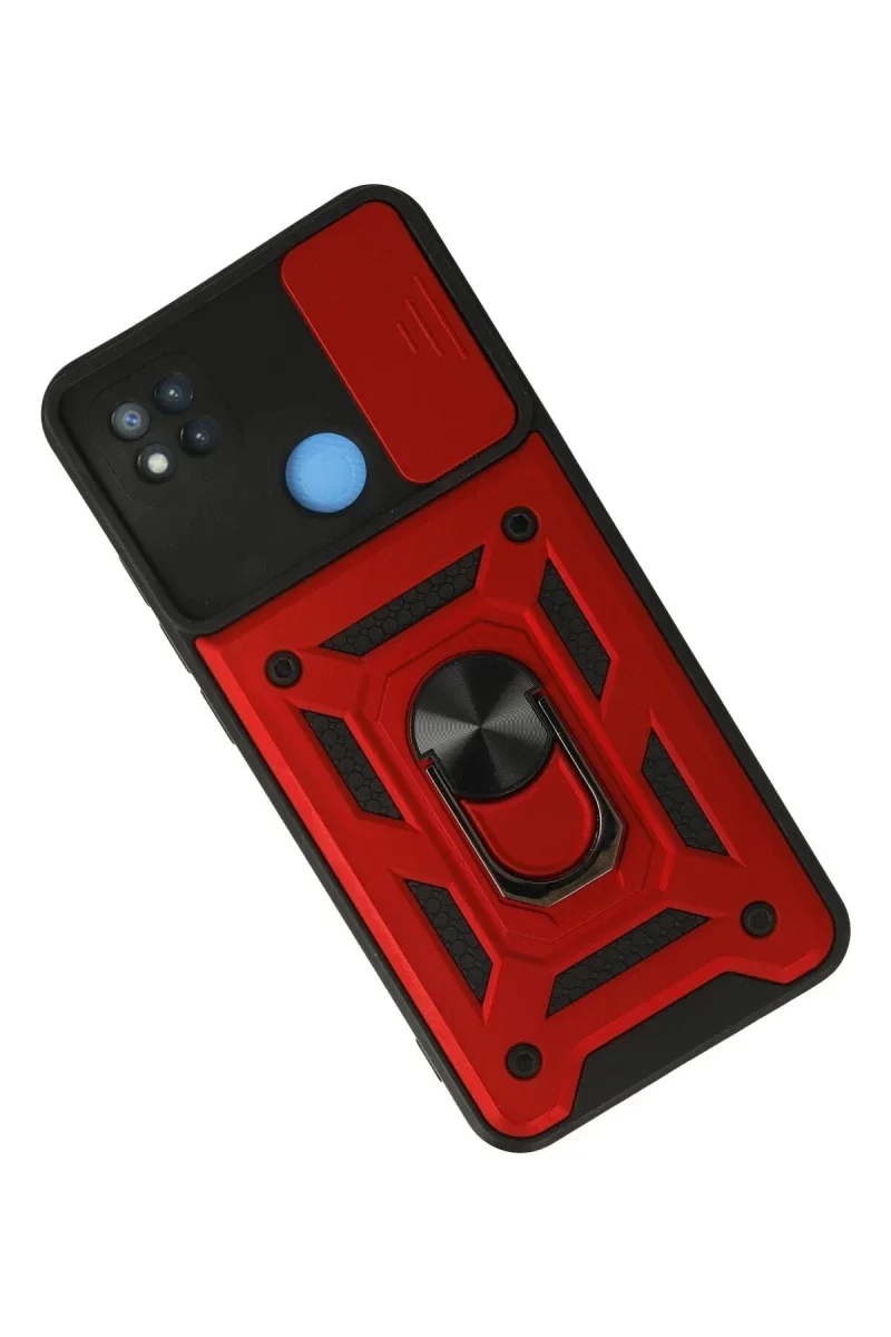 Xiaomi Redmi 9C Kılıf Pars Lens Yüzüklü Silikon - Kırmızı Xiaomi Redmi 9C Kılıf Pars Lens Yüzüklü Silikon - Kırmızı