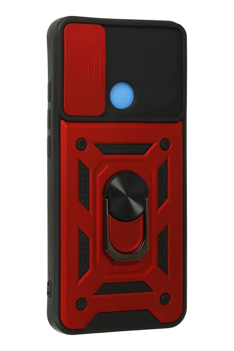 Xiaomi Redmi 9C Kılıf Pars Lens Yüzüklü Silikon - Kırmızı Xiaomi Redmi 9C Kılıf Pars Lens Yüzüklü Silikon - Kırmızı