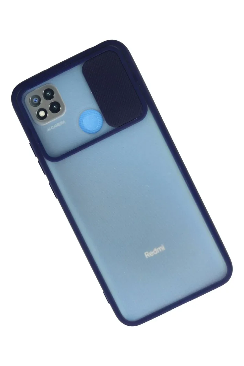 Xiaomi Redmi 9C Kılıf Palm Buzlu Kamera Sürgülü Silikon - Lacivert Xiaomi Redmi 9C Kılıf Palm Buzlu Kamera Sürgülü Silikon - Lacivert