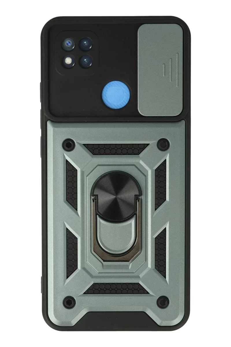 Xiaomi Redmi 9C Kılıf Pars Lens Yüzüklü Silikon - Yeşil Xiaomi Redmi 9C Kılıf Pars Lens Yüzüklü Silikon - Yeşil