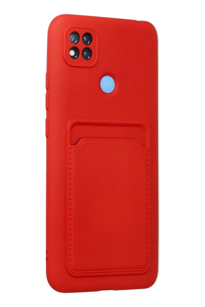 Xiaomi Redmi 9C Kılıf Kelvin Kartvizitli Silikon - Kırmızı Xiaomi Redmi 9C Kılıf Kelvin Kartvizitli Silikon - Kırmızı