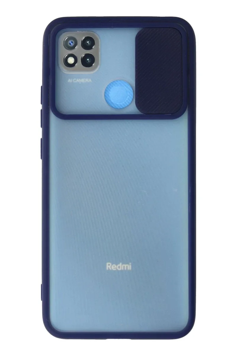 Xiaomi Redmi 9C Kılıf Palm Buzlu Kamera Sürgülü Silikon - Lacivert Xiaomi Redmi 9C Kılıf Palm Buzlu Kamera Sürgülü Silikon - Lacivert