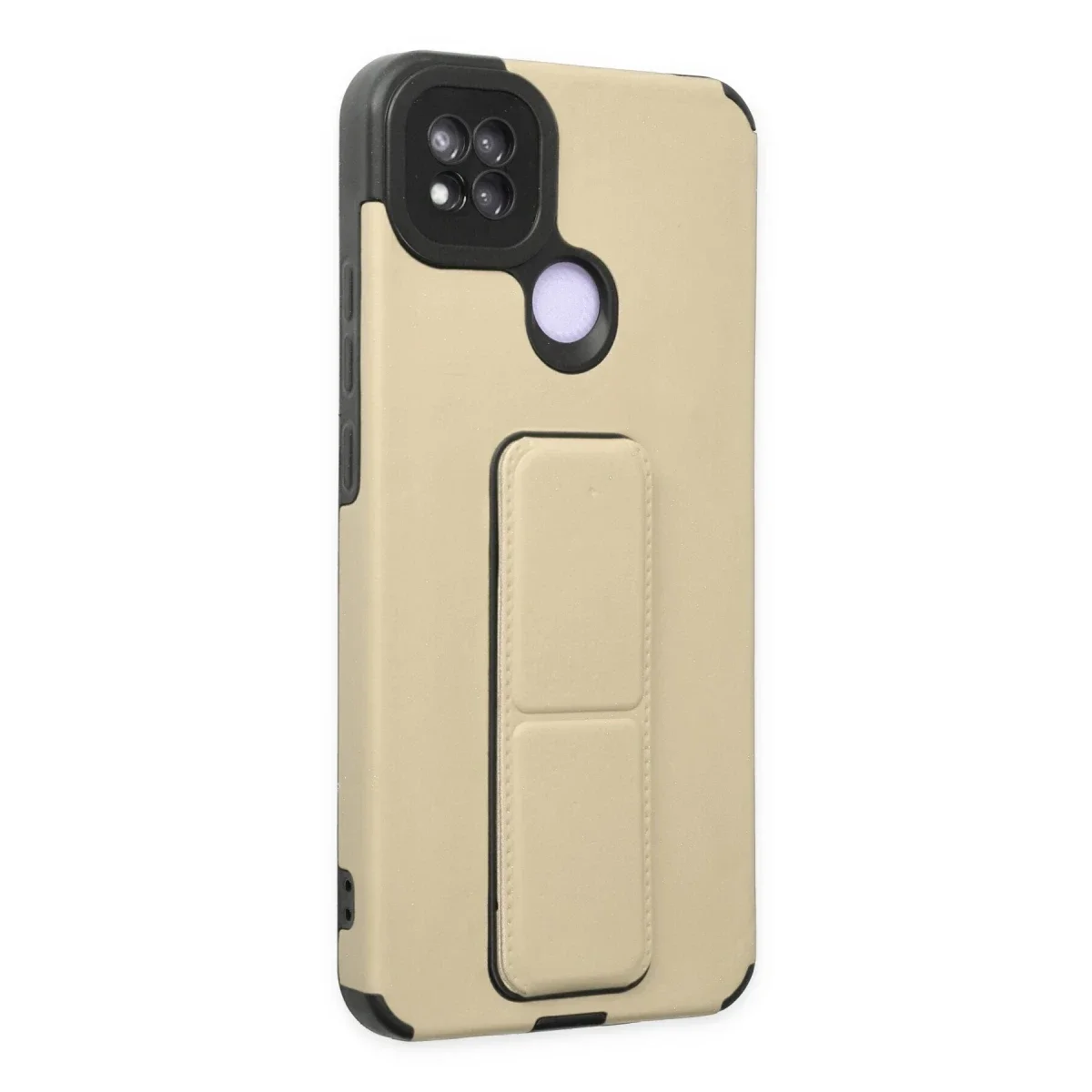 Xiaomi Redmi 9C Kılıf Mega Standlı Silikon - Gold Xiaomi Redmi 9C Kılıf Mega Standlı Silikon - Gold