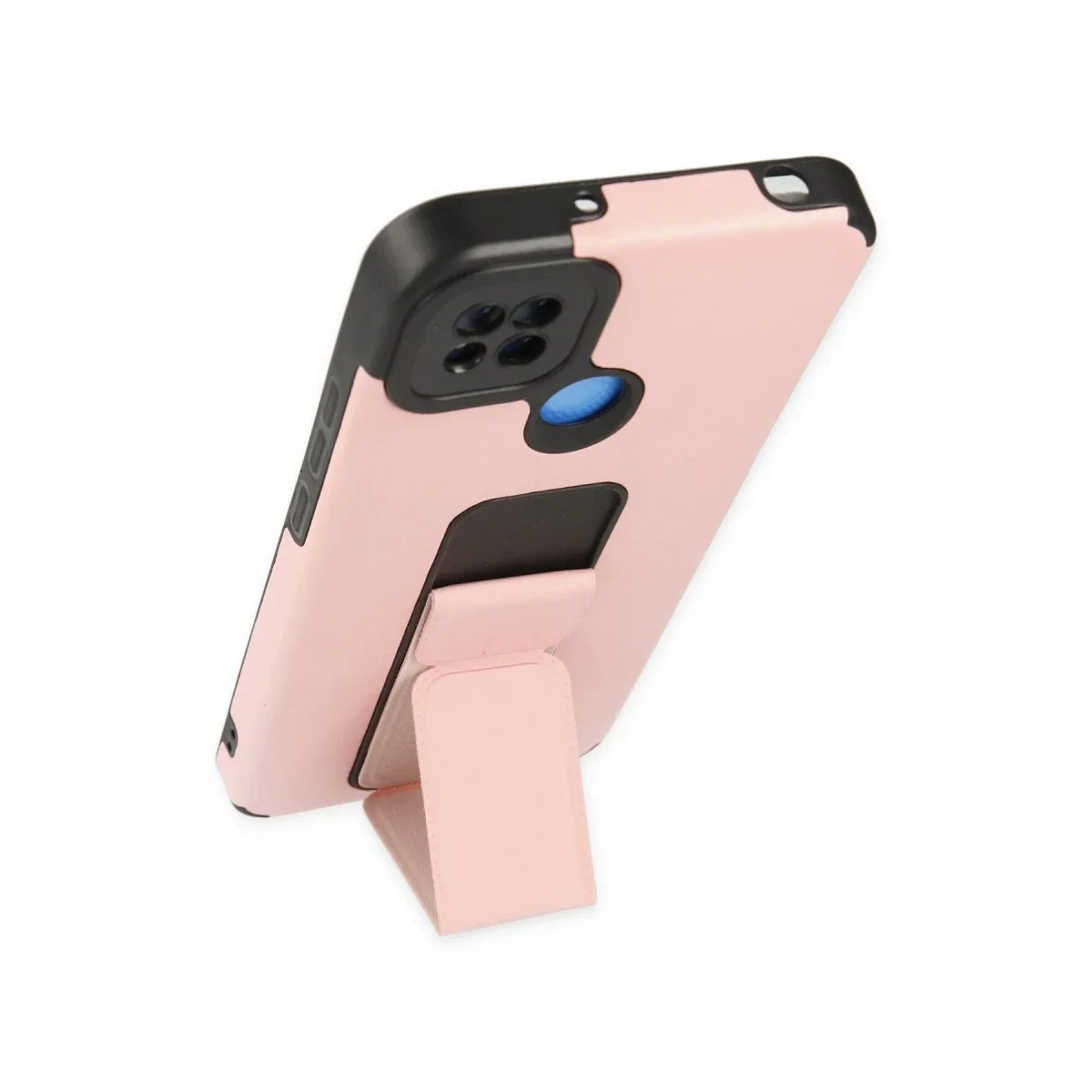 Xiaomi Redmi 9C Kılıf Mega Standlı Silikon - Pudra Xiaomi Redmi 9C Kılıf Mega Standlı Silikon - Pudra