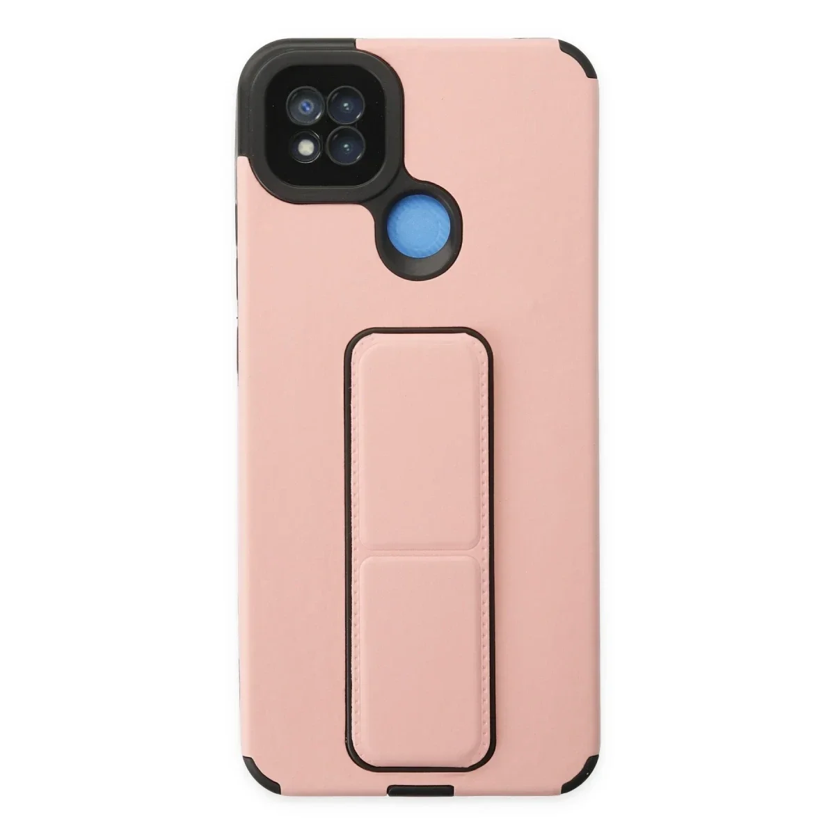Xiaomi Redmi 9C Kılıf Mega Standlı Silikon - Pudra Xiaomi Redmi 9C Kılıf Mega Standlı Silikon - Pudra