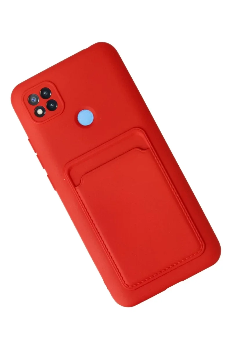 Xiaomi Redmi 9C Kılıf Kelvin Kartvizitli Silikon - Kırmızı Xiaomi Redmi 9C Kılıf Kelvin Kartvizitli Silikon - Kırmızı
