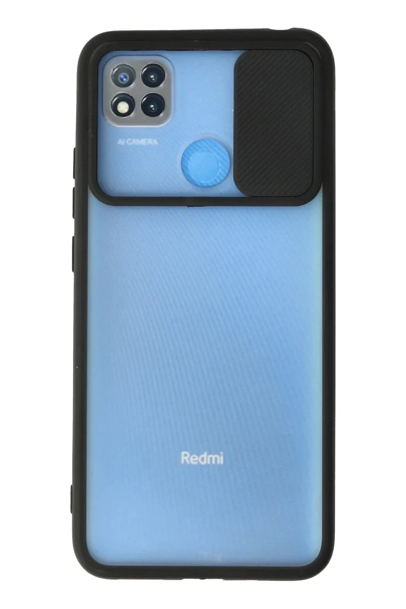 Xiaomi Redmi 9C Kılıf Palm Buzlu Kamera Sürgülü Silikon - Siyah Xiaomi Redmi 9C Kılıf Palm Buzlu Kamera Sürgülü Silikon - Siyah