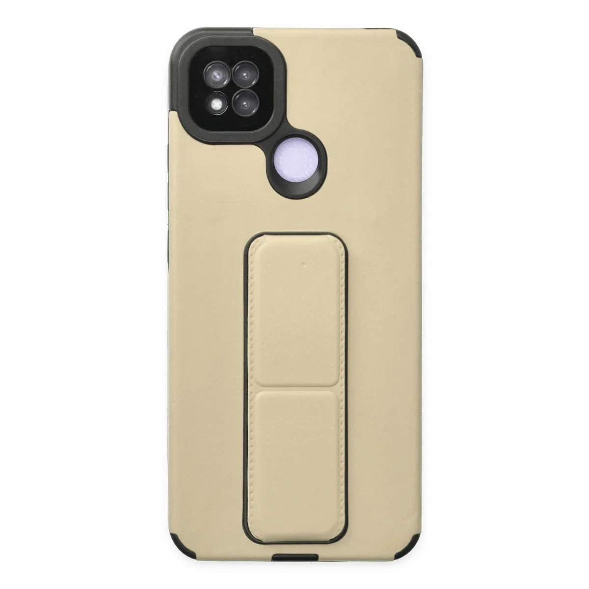 Xiaomi Redmi 9C Kılıf Mega Standlı Silikon - Gold Xiaomi Redmi 9C Kılıf Mega Standlı Silikon - Gold