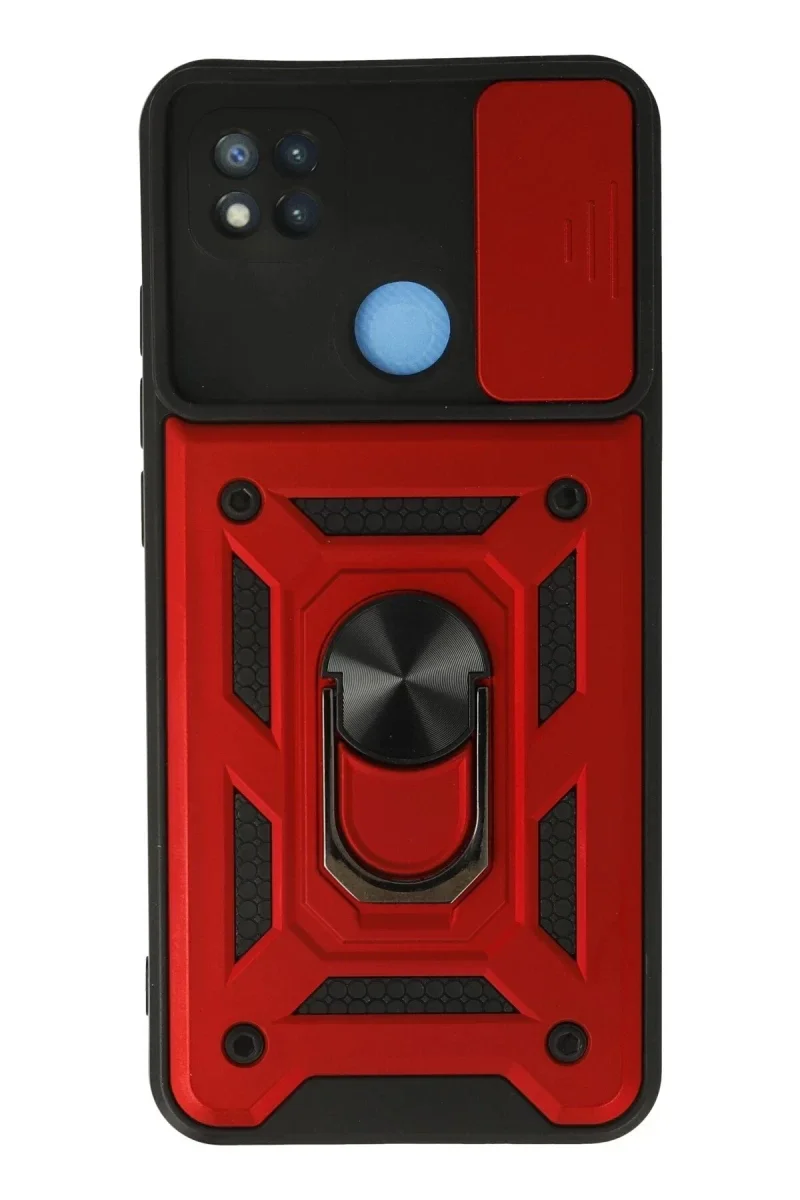 Xiaomi Redmi 9C Kılıf Pars Lens Yüzüklü Silikon - Kırmızı Xiaomi Redmi 9C Kılıf Pars Lens Yüzüklü Silikon - Kırmızı