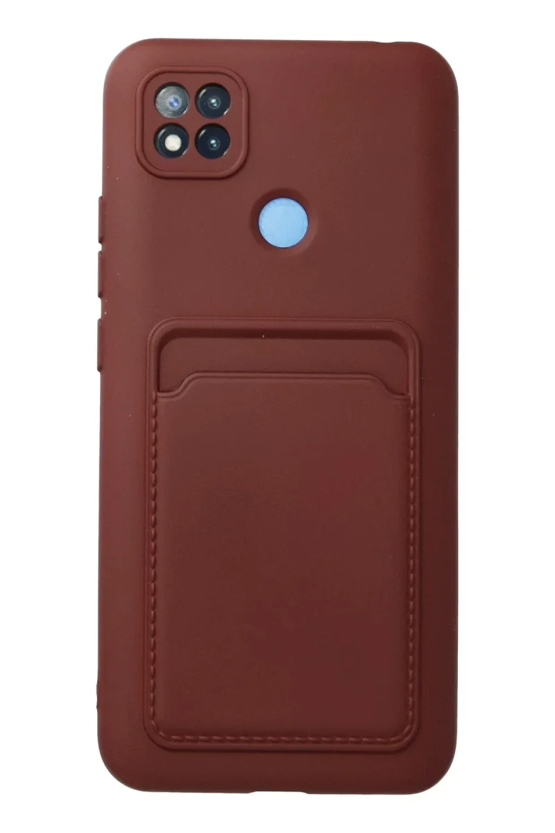 Xiaomi Redmi 9C Kılıf Kelvin Kartvizitli Silikon - Bordo Xiaomi Redmi 9C Kılıf Kelvin Kartvizitli Silikon - Bordo