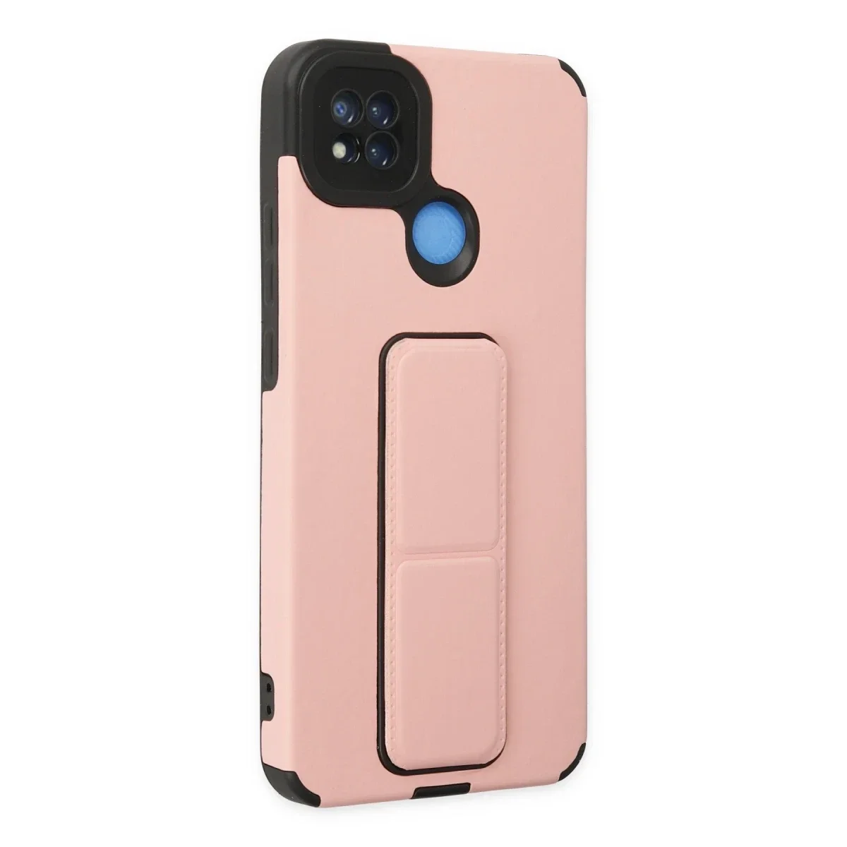 Xiaomi Redmi 9C Kılıf Mega Standlı Silikon - Pudra Xiaomi Redmi 9C Kılıf Mega Standlı Silikon - Pudra