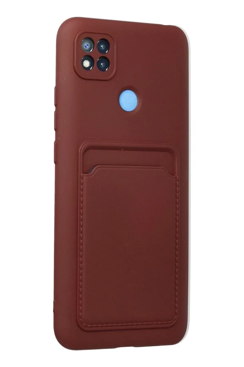 Xiaomi Redmi 9C Kılıf Kelvin Kartvizitli Silikon - Bordo Xiaomi Redmi 9C Kılıf Kelvin Kartvizitli Silikon - Bordo