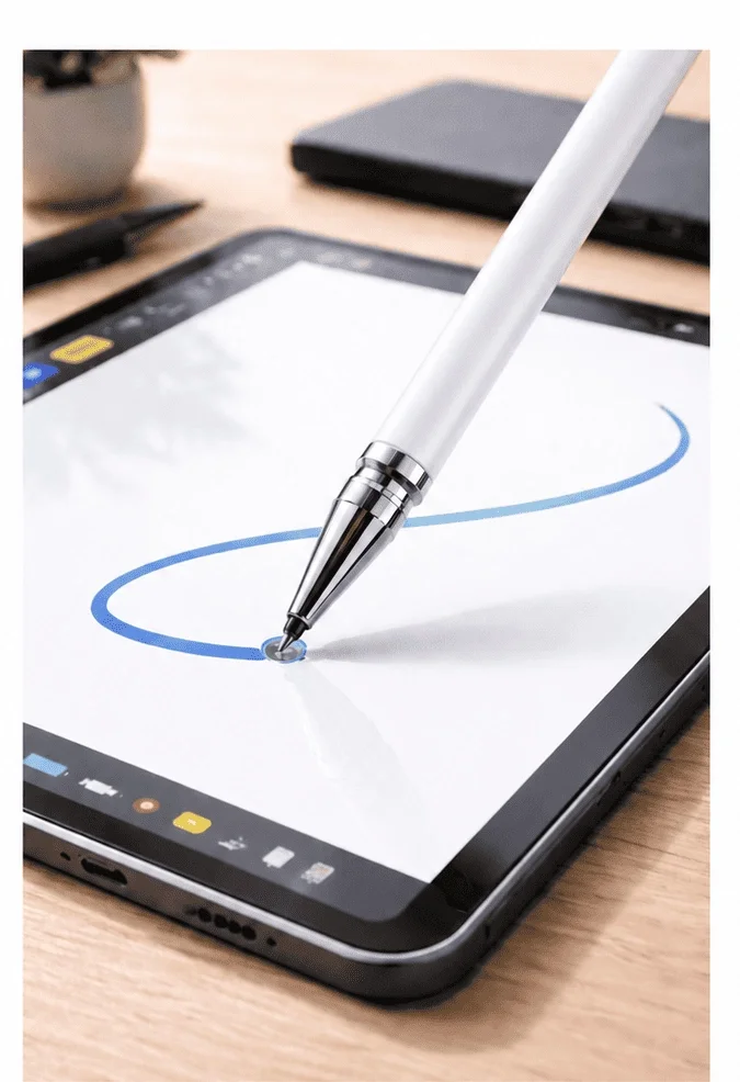 Xiaomi Redmi 9c Uyumlu Dokunmatik Stylus Kalem Disk Uçlu Hassas Beyaz Tablet Telefon Çizim Kalemi