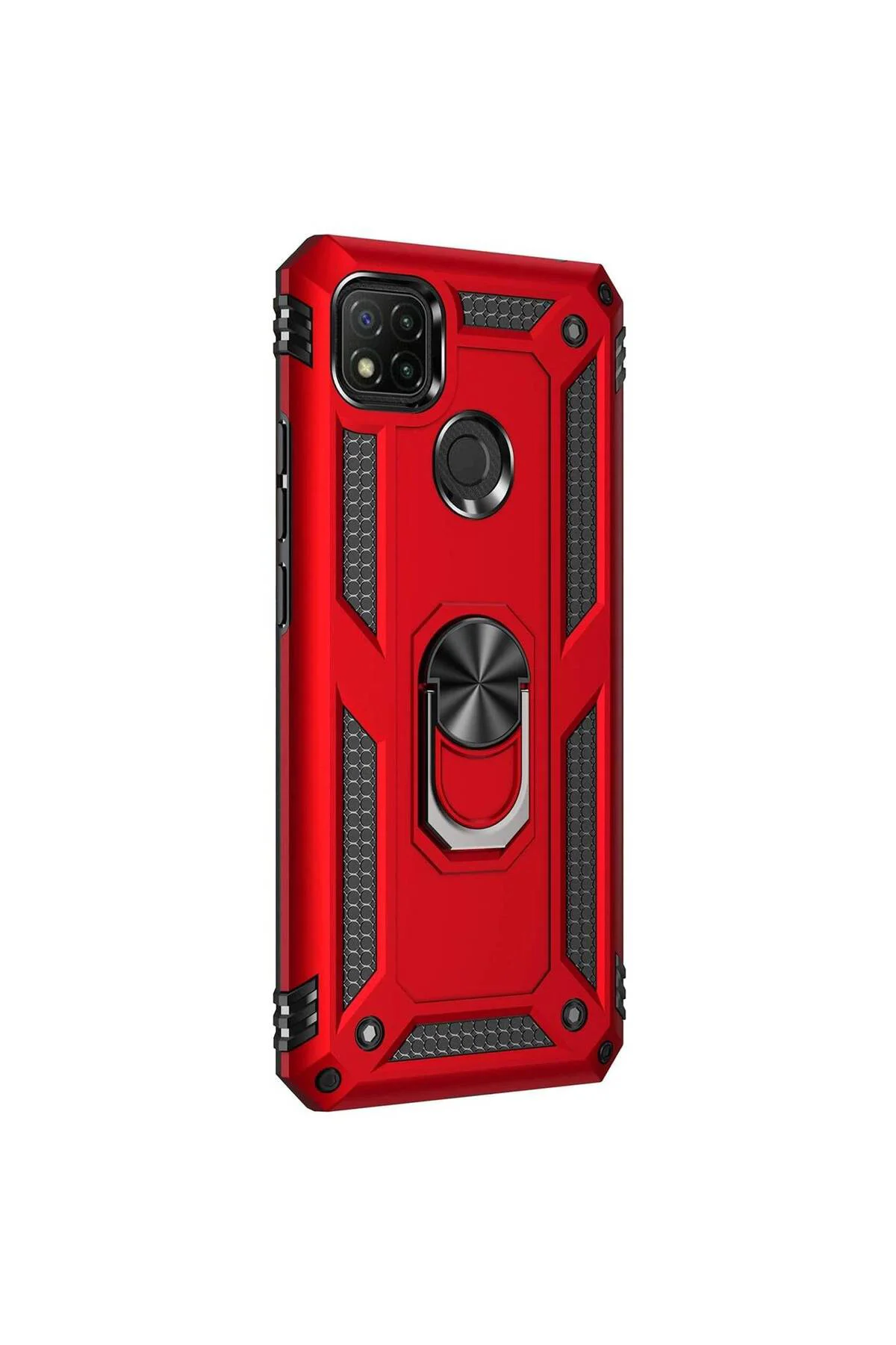 Xiaomi Redmi 9C Yüzüklü Tank Kılıf Bordo