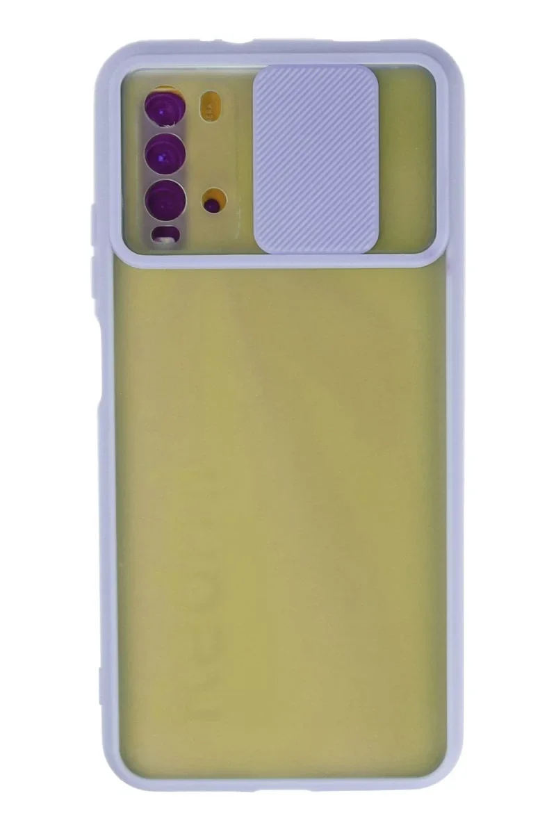 Xiaomi Redmi 9T Kılıf Palm Buzlu Kamera Sürgülü Silikon - Lila Xiaomi Redmi 9T Kılıf Palm Buzlu Kamera Sürgülü Silikon - Lila