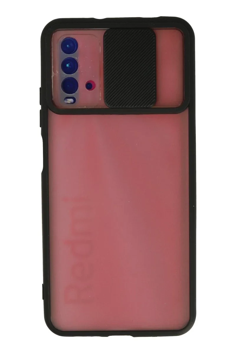 Xiaomi Redmi 9T Kılıf Palm Buzlu Kamera Sürgülü Silikon - Siyah Xiaomi Redmi 9T Kılıf Palm Buzlu Kamera Sürgülü Silikon - Siyah