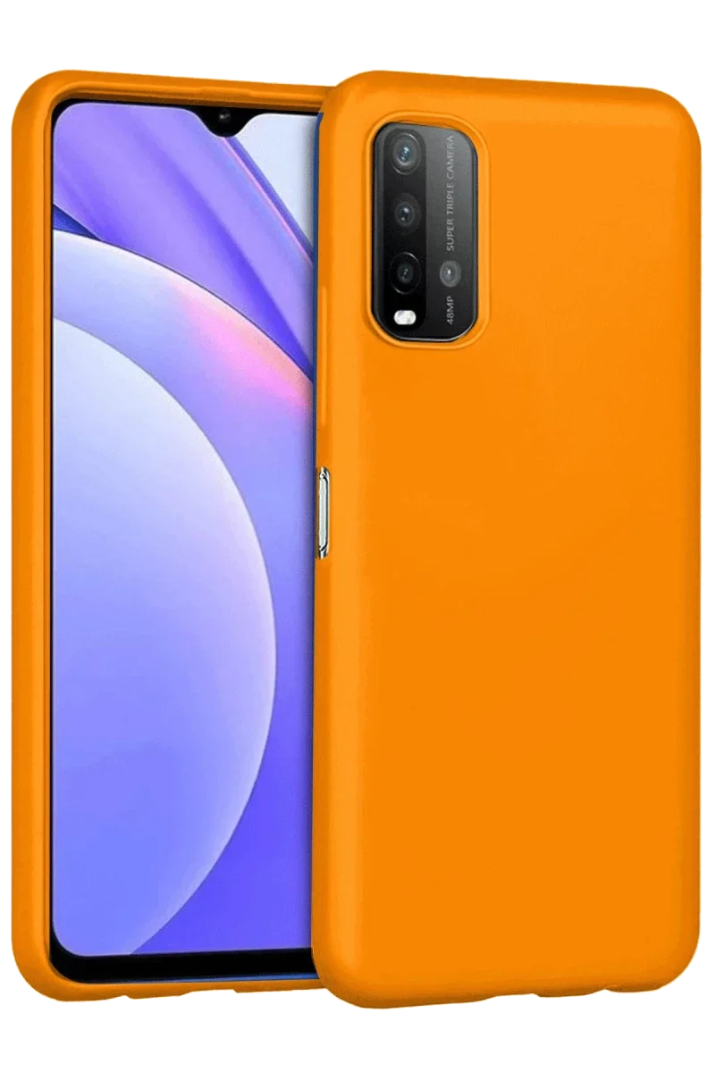 Xiaomi Redmi 9T Kılıf Nano içi Kadife Silikon - Turuncu