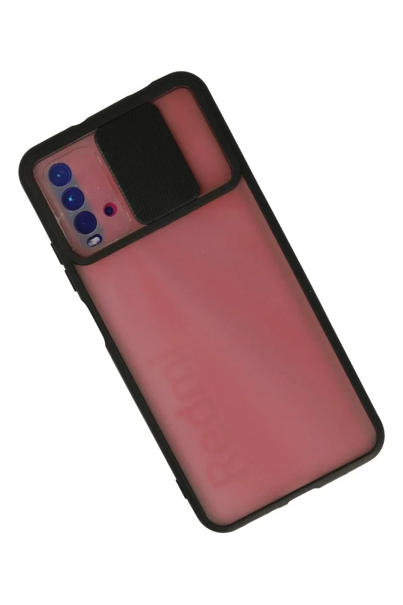 Xiaomi Redmi 9T Kılıf Palm Buzlu Kamera Sürgülü Silikon - Siyah Xiaomi Redmi 9T Kılıf Palm Buzlu Kamera Sürgülü Silikon - Siyah