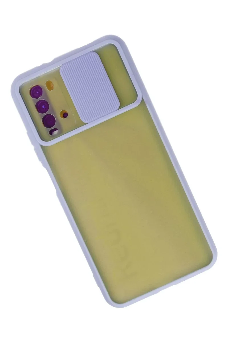 Xiaomi Redmi 9T Kılıf Palm Buzlu Kamera Sürgülü Silikon - Lila Xiaomi Redmi 9T Kılıf Palm Buzlu Kamera Sürgülü Silikon - Lila