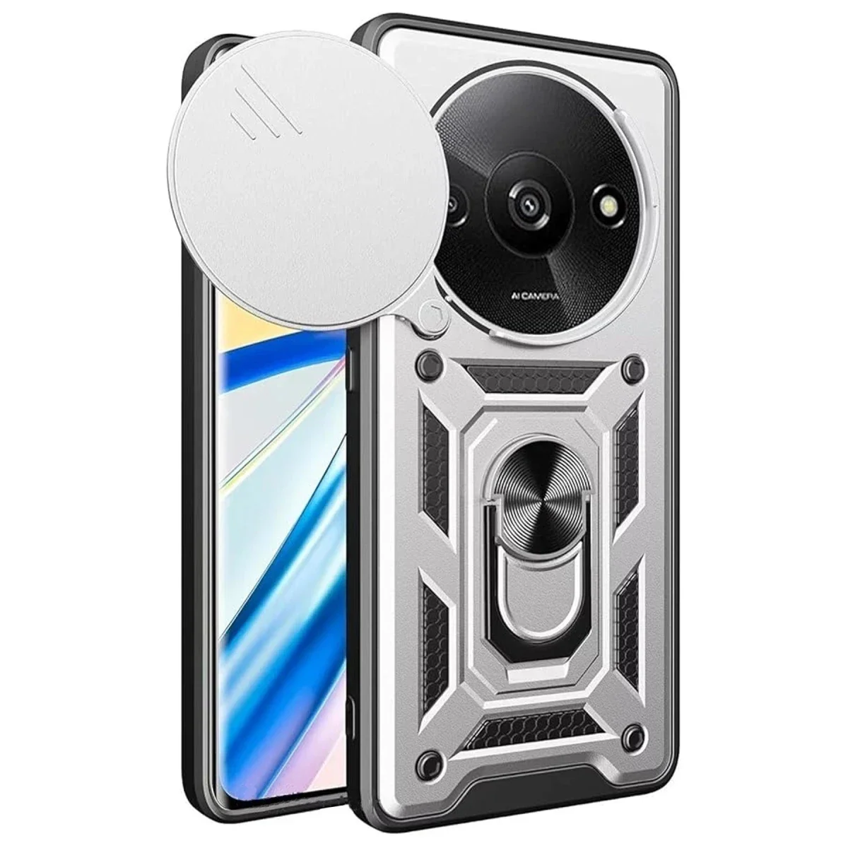 Xiaomi Redmi A3 4G Kılıf Pars Lens Yüzüklü Silikon - Gümüş Fiyatı, Yorumları ve Özellikleri