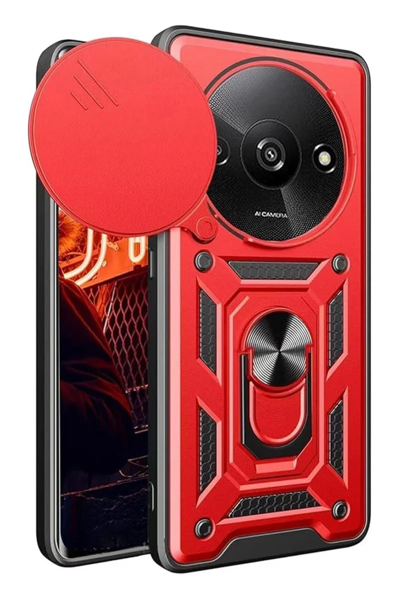 Xiaomi Redmi A3 4G Kılıf Pars Lens Yüzüklü Silikon - Kırmızı Xiaomi Redmi A3 4G Kılıf Pars Lens Yüzüklü Silikon - Kırmızı