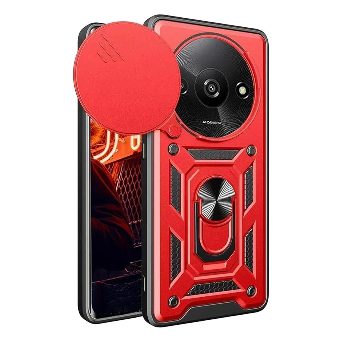 Xiaomi Redmi A3 4G Kılıf Pars Lens Yüzüklü Silikon - Kırmızı Xiaomi Redmi A3 4G Kılıf Pars Lens Yüzüklü Silikon - Kırmızı