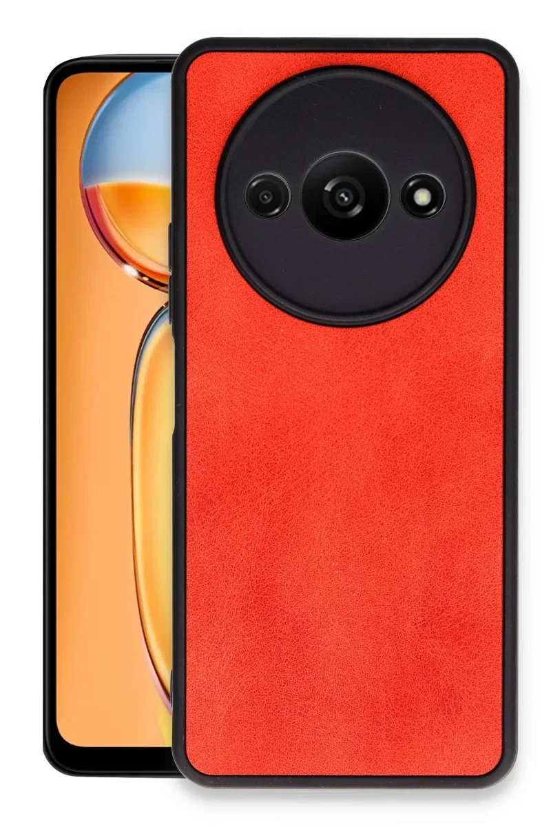 Xiaomi Redmi A3 4G Kılıf Aras Deri Kapak - Kırmızı