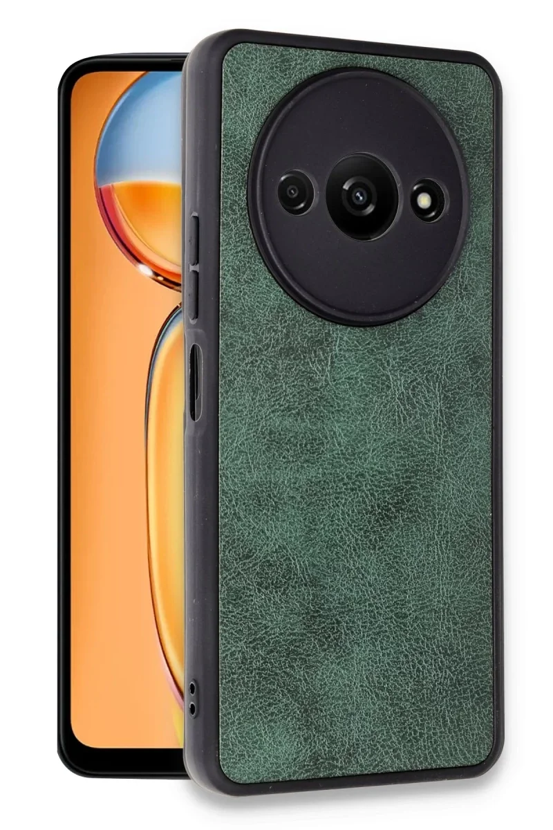 Xiaomi Redmi A3 4G Kılıf Aras Deri Kapak - Koyu Yeşil Xiaomi Redmi A3 4G Kılıf Aras Deri Kapak - Koyu Yeşil