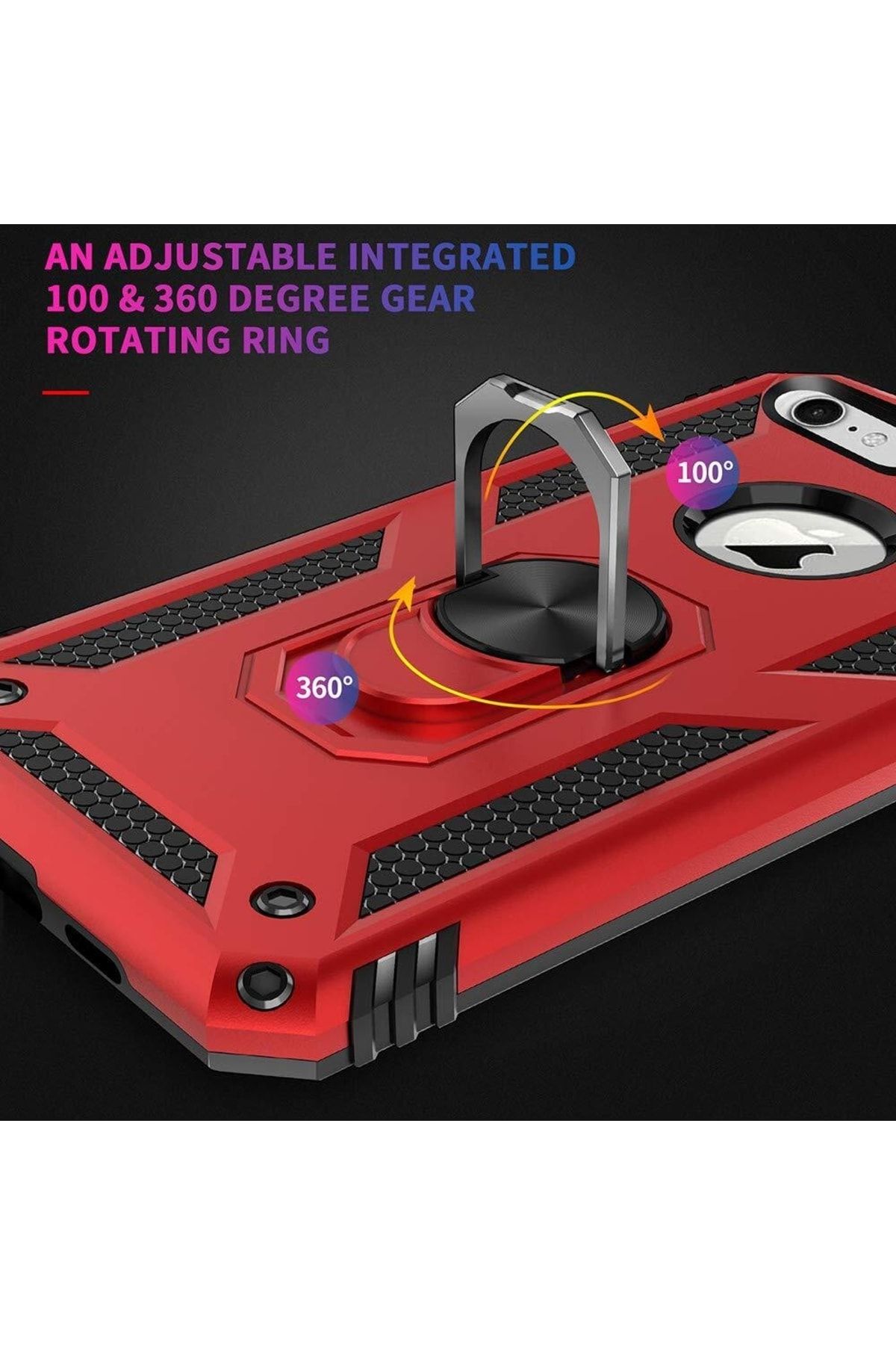 Piyasasepeti Xiaomi Redmi Note 10S Yüzüklü Tank  Uyumlu Kilif Lacivert