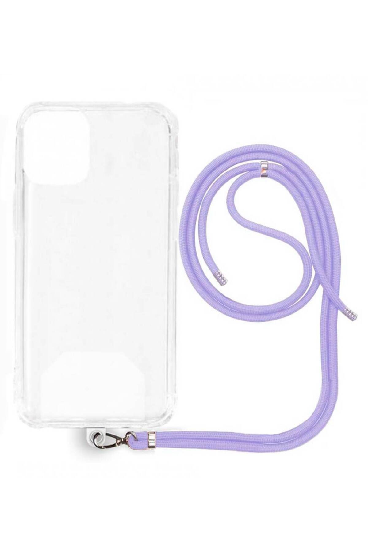 Piyasasepeti Xiaomi Redmi Note 10S İp Askili Şeffaf Silikon Kilif Lila