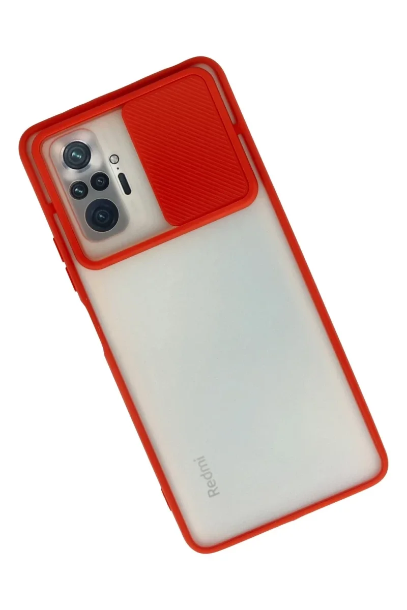 Xiaomi Redmi Note 10 Pro Kılıf Palm Buzlu Kamera Sürgülü Silikon - Kırmızı Xiaomi Redmi Note 10 Pro Kılıf Palm Buzlu Kamera Sürgülü Silikon - Kırmızı