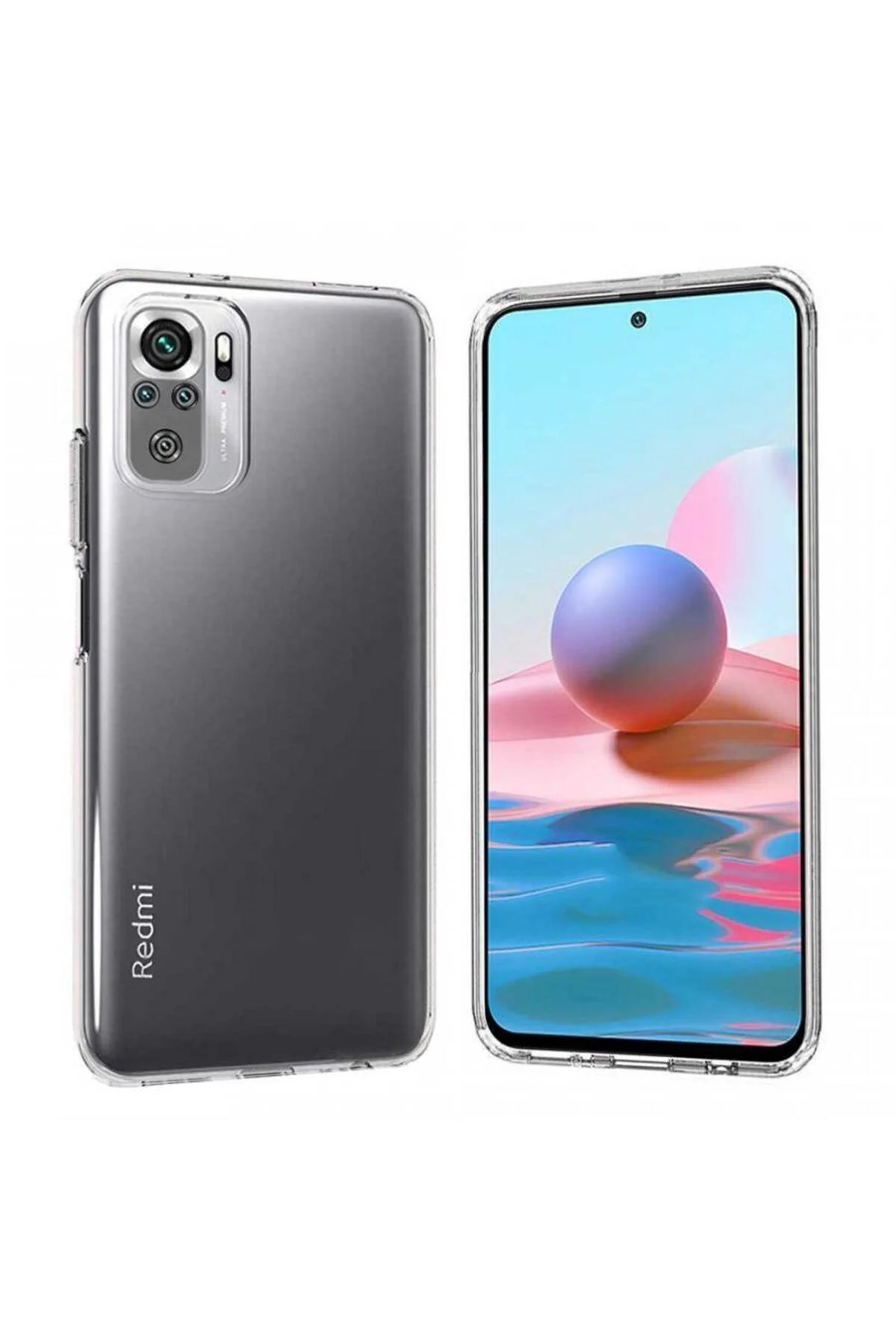 Xiaomi Redmi Note 10S Çift Taraflı Silikon Kılıf Şeffaf