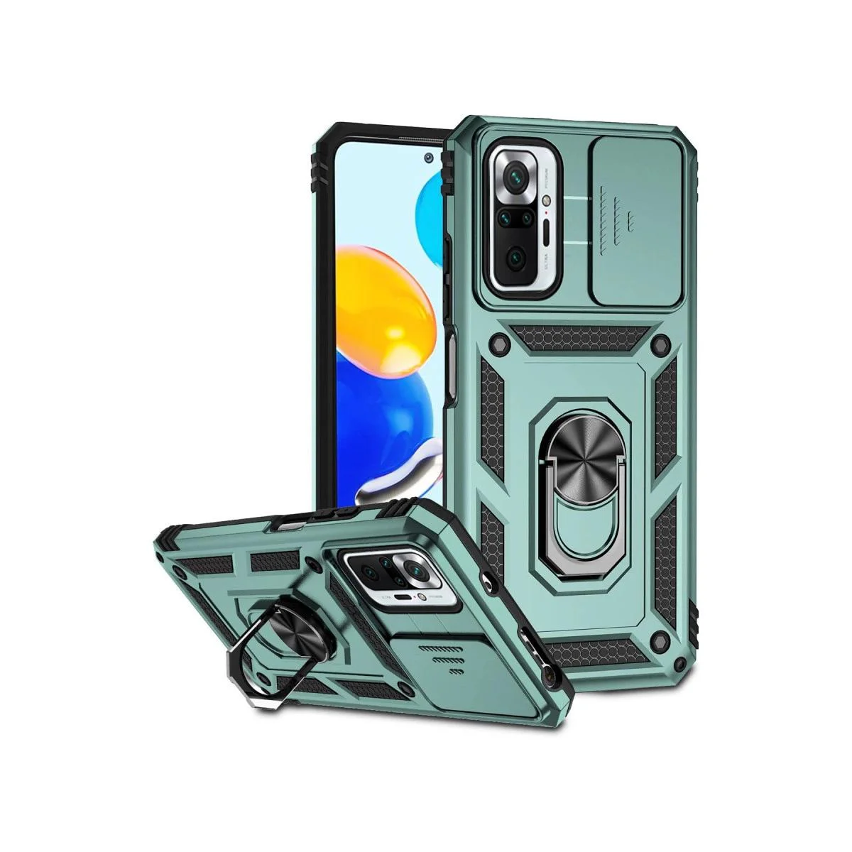 Xiaomi Redmi Note 10 Pro ile Uyumlu Pars Lens Yüzüklü Silikon Kılıf - Yeşil Xiaomi Redmi Note 10 Pro ile Uyumlu Pars Lens Yüzüklü Silikon Kılıf - Yeşil