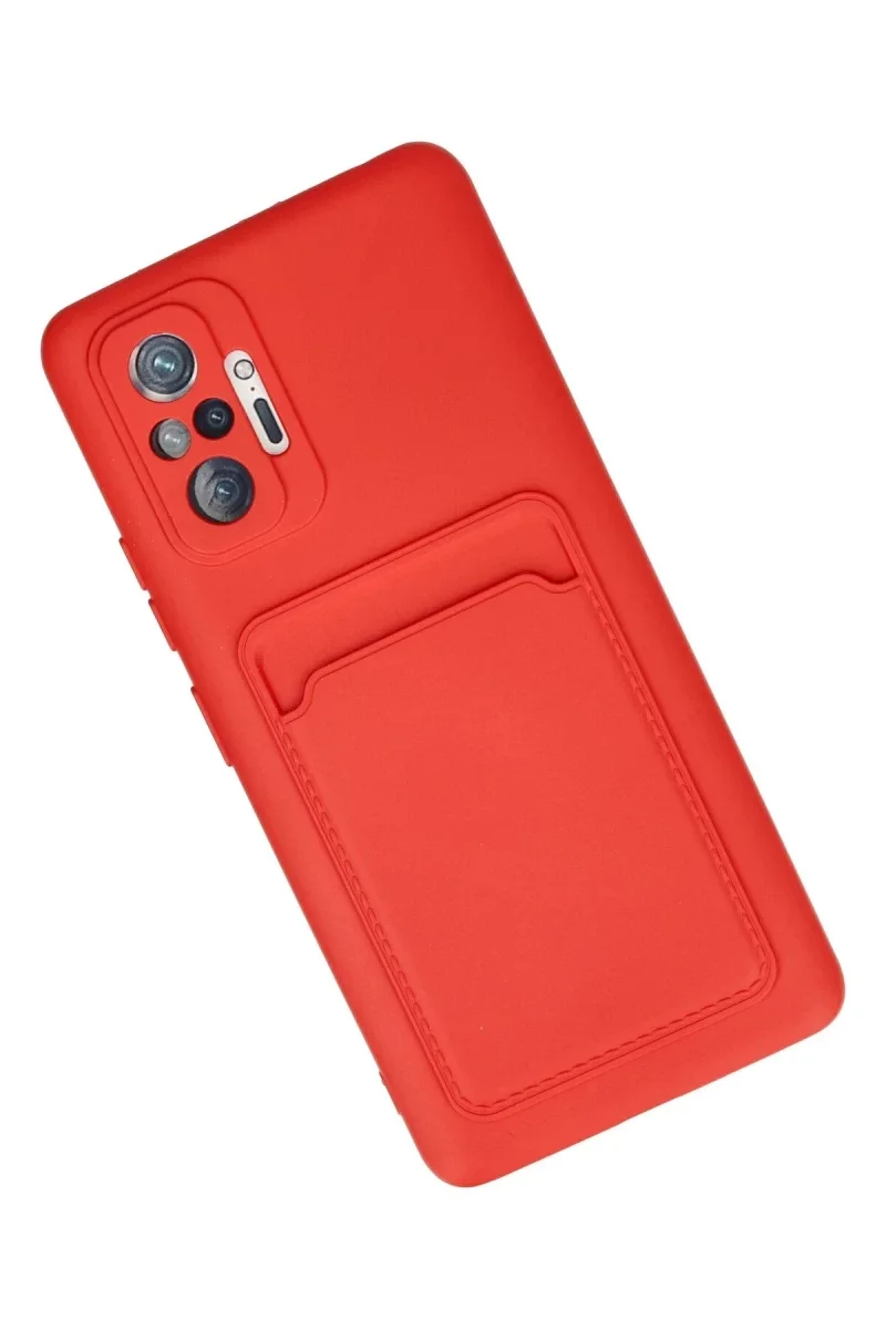 Xiaomi Redmi Note 10 Pro Kılıf Kelvin Kartvizitli Silikon - Kırmızı Xiaomi Redmi Note 10 Pro Kılıf Kelvin Kartvizitli Silikon - Kırmızı
