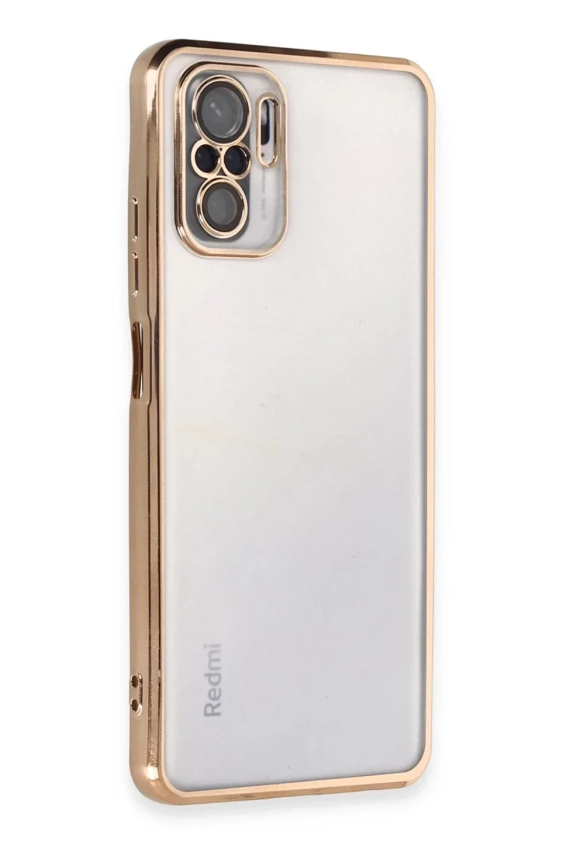 Xiaomi Redmi Note 10 Kılıf Razer Lensli Silikon - Gold