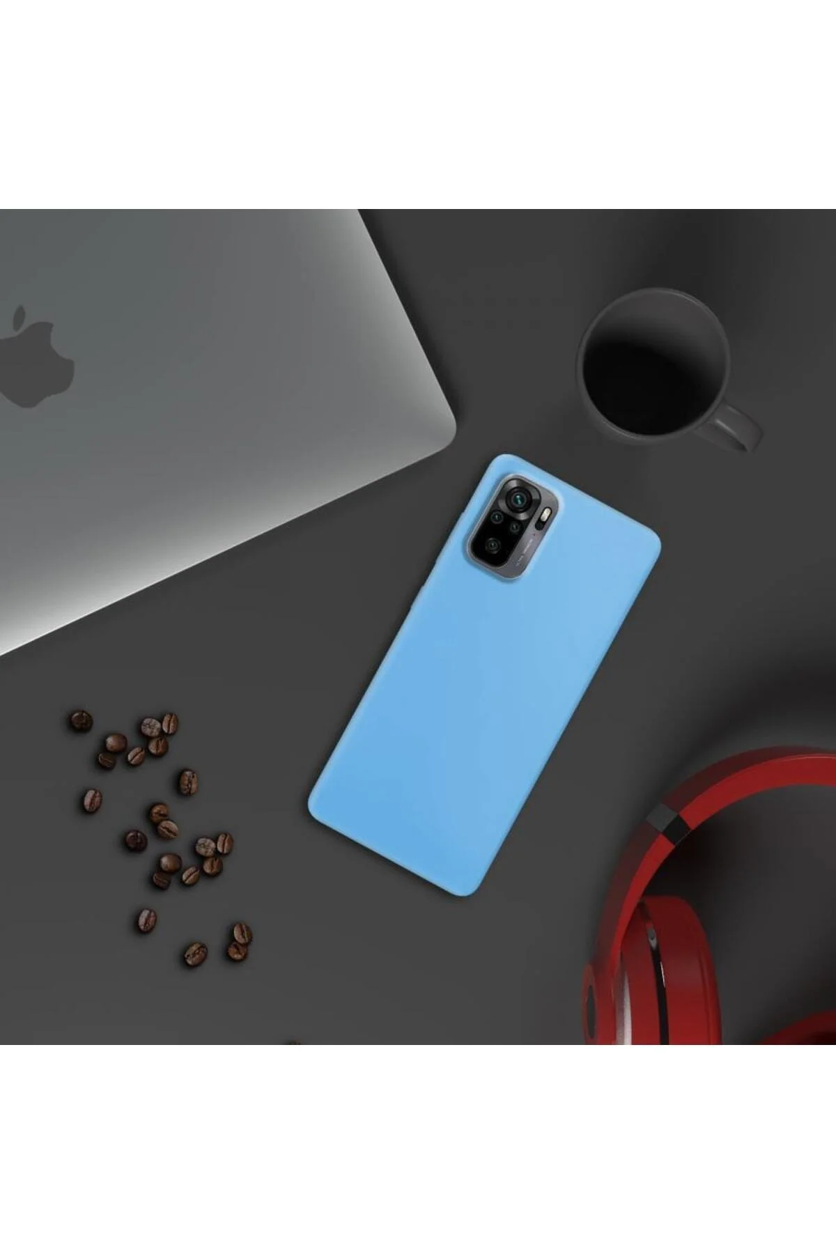 Xiaomi Redmi Note 10s Ince Mat Silikon Kılıf Mavi