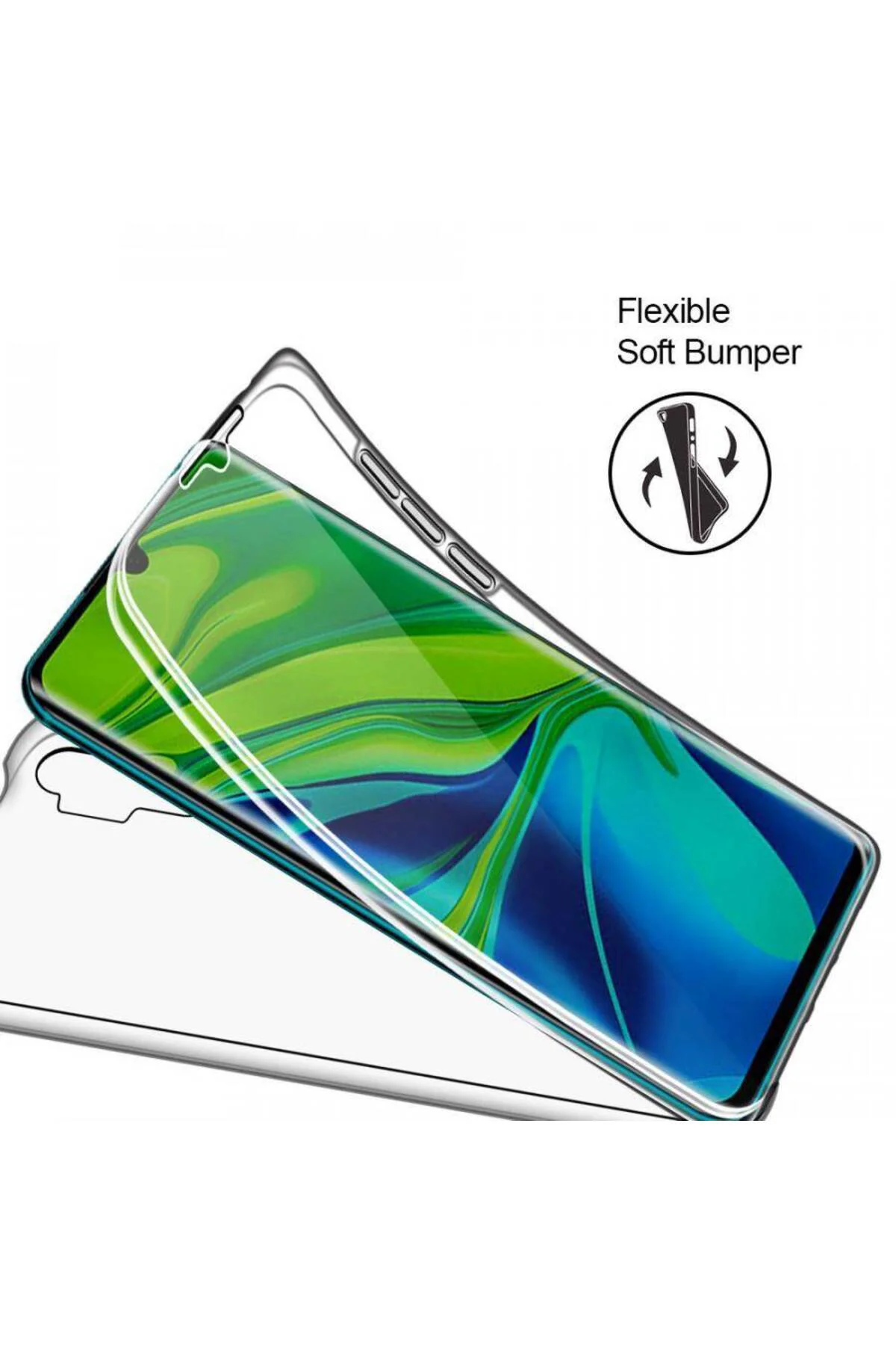 Xiaomi Redmi Note 10S Çift Taraflı Silikon Kılıf Şeffaf