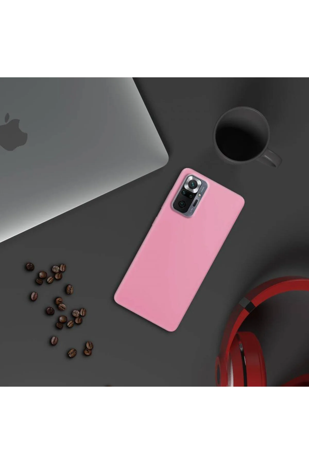 Xiaomi Redmi Note 10 Pro Max İnce Mat Silikon Kılıf Pembe