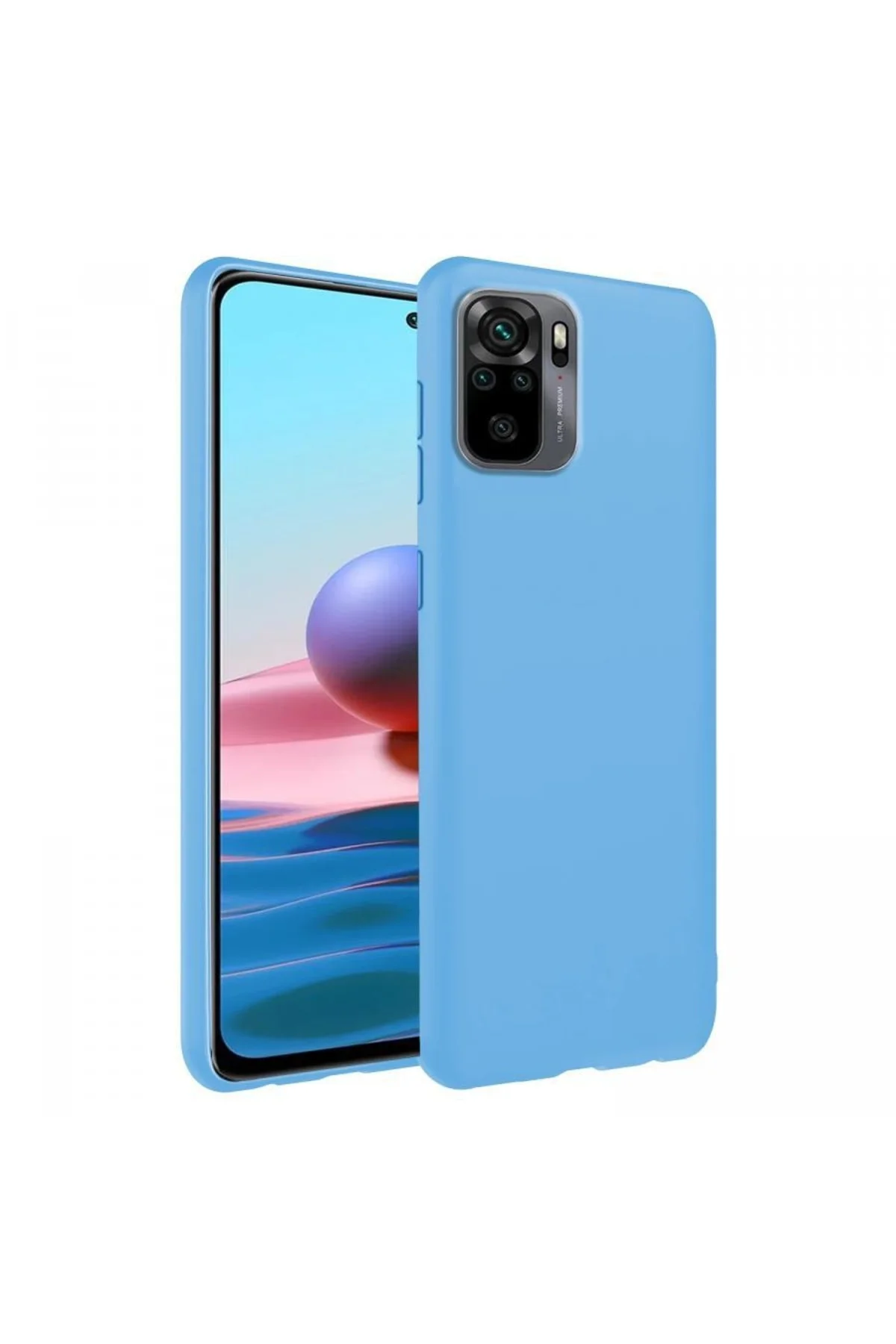 Xiaomi Redmi Note 10s Ince Mat Silikon Kılıf Mavi
