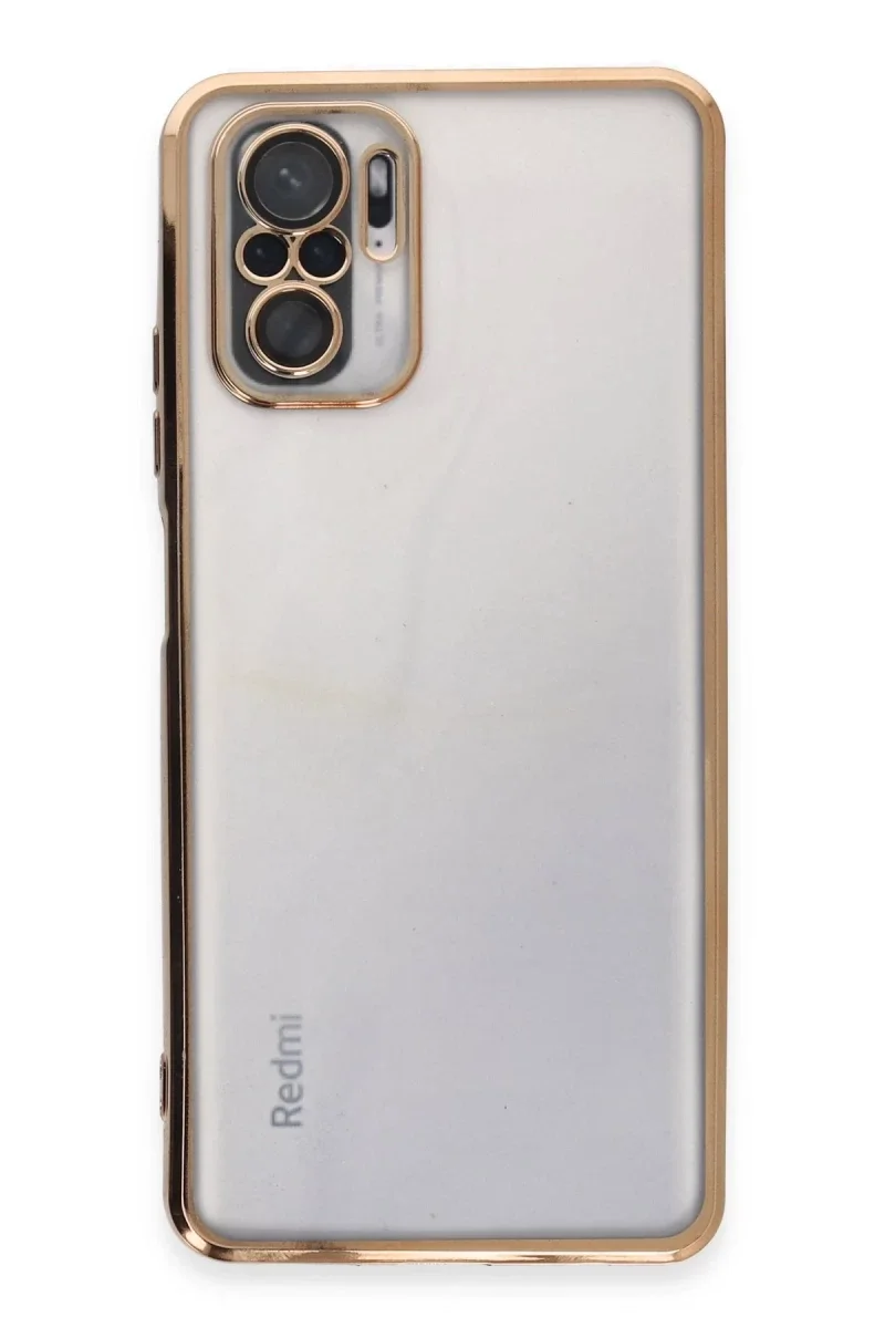 Xiaomi Redmi Note 10 Kılıf Razer Lensli Silikon - Gold